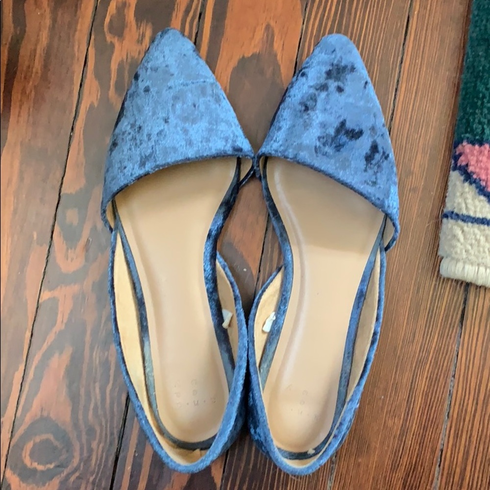A New Day Blue Velvet Flats